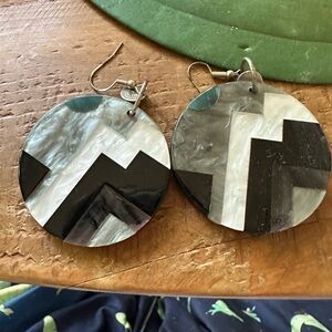 Geometric Black and Gray Earrings